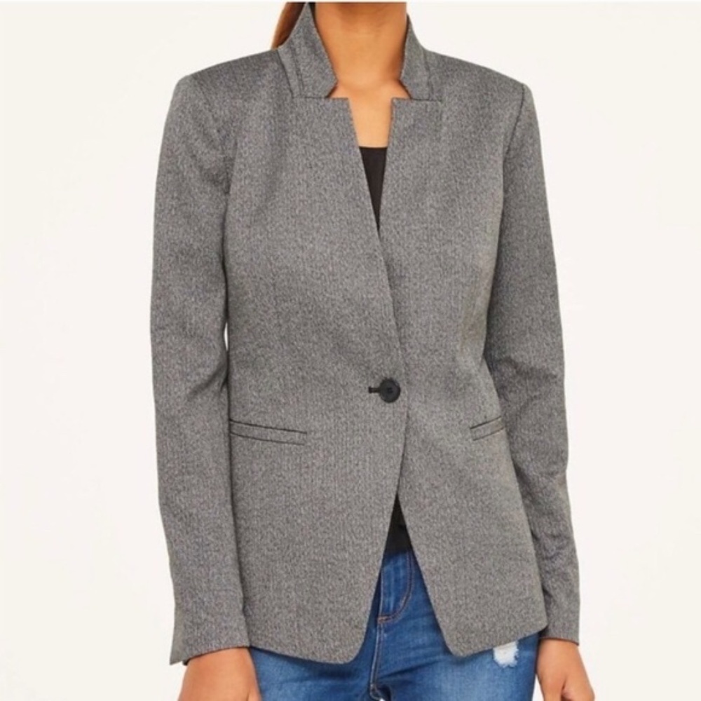 LOFT Herringbone Fitted Blazer